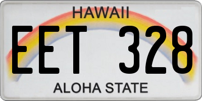 HI license plate EET328