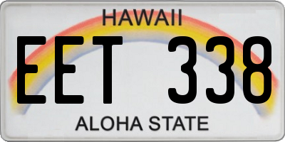 HI license plate EET338