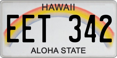HI license plate EET342