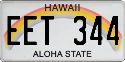 HI license plate EET344