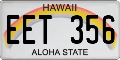 HI license plate EET356