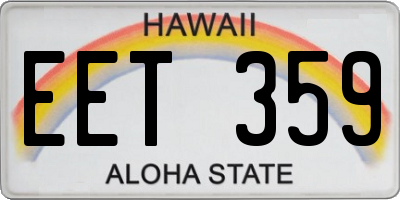 HI license plate EET359