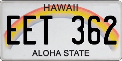 HI license plate EET362