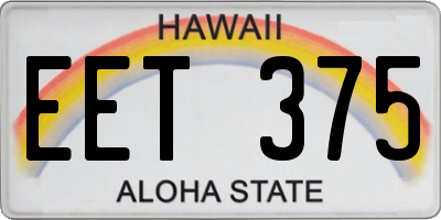 HI license plate EET375