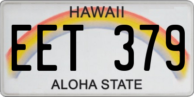 HI license plate EET379