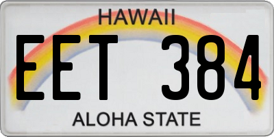 HI license plate EET384