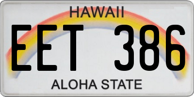 HI license plate EET386