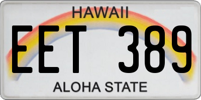 HI license plate EET389