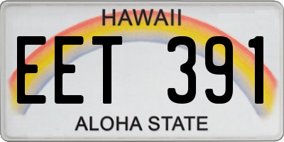 HI license plate EET391