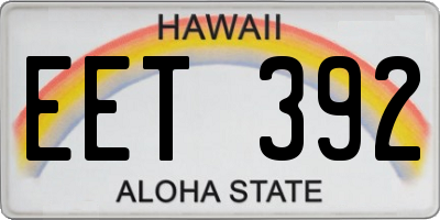 HI license plate EET392