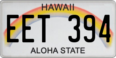 HI license plate EET394