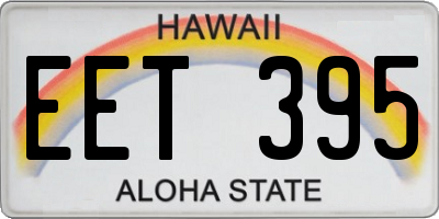 HI license plate EET395