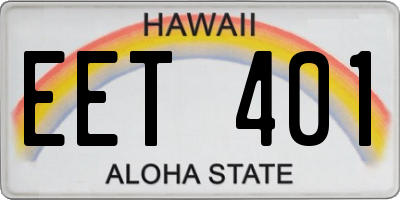 HI license plate EET401