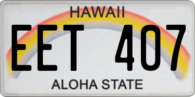 HI license plate EET407