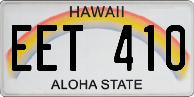 HI license plate EET410