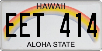 HI license plate EET414
