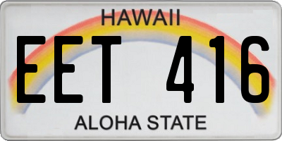 HI license plate EET416