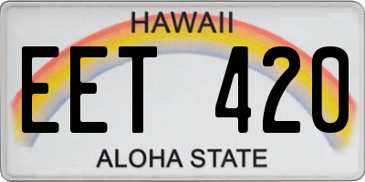 HI license plate EET420