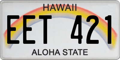 HI license plate EET421