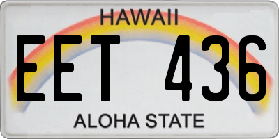 HI license plate EET436