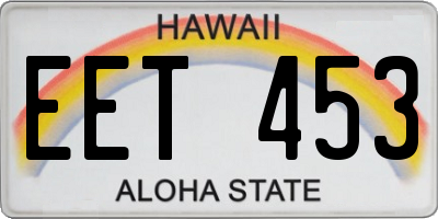 HI license plate EET453
