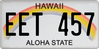HI license plate EET457