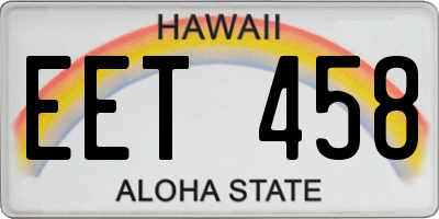 HI license plate EET458