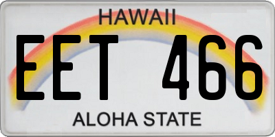 HI license plate EET466