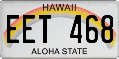 HI license plate EET468