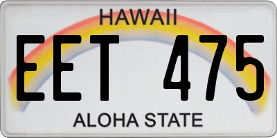 HI license plate EET475