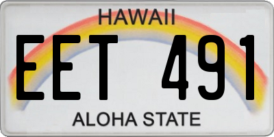 HI license plate EET491