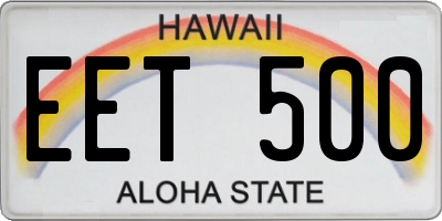 HI license plate EET500