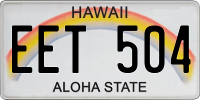 HI license plate EET504