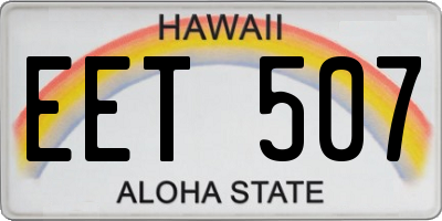HI license plate EET507