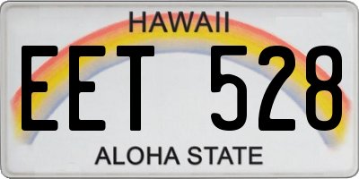 HI license plate EET528
