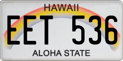 HI license plate EET536