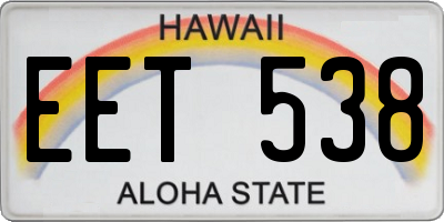 HI license plate EET538