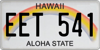 HI license plate EET541
