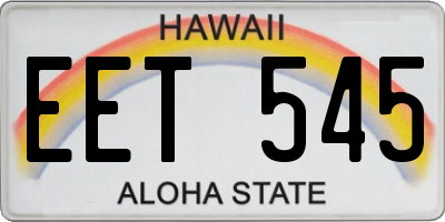 HI license plate EET545