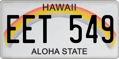 HI license plate EET549