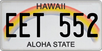 HI license plate EET552