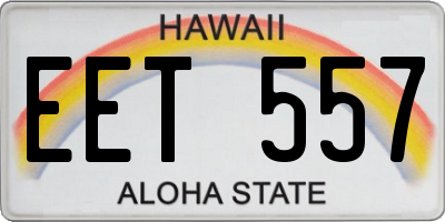 HI license plate EET557