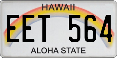 HI license plate EET564