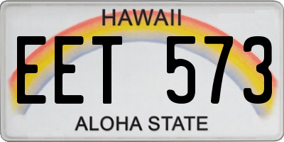 HI license plate EET573
