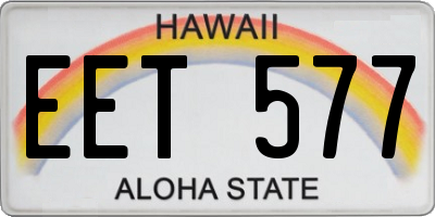 HI license plate EET577