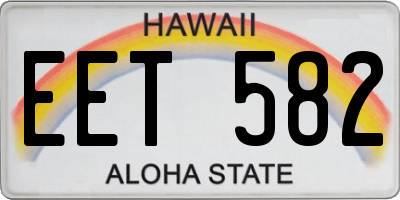 HI license plate EET582