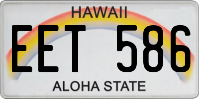 HI license plate EET586
