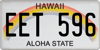 HI license plate EET596