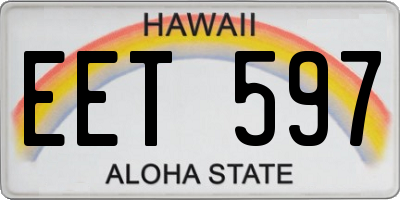 HI license plate EET597