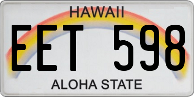 HI license plate EET598
